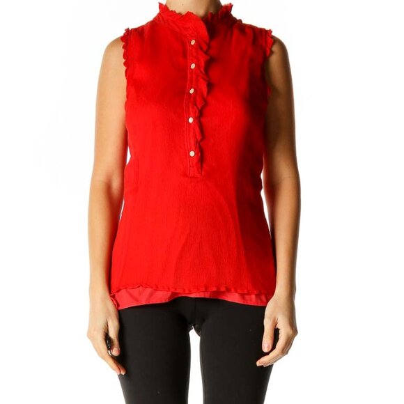 J. Crew Tops - J.crew Red Solid Blouse